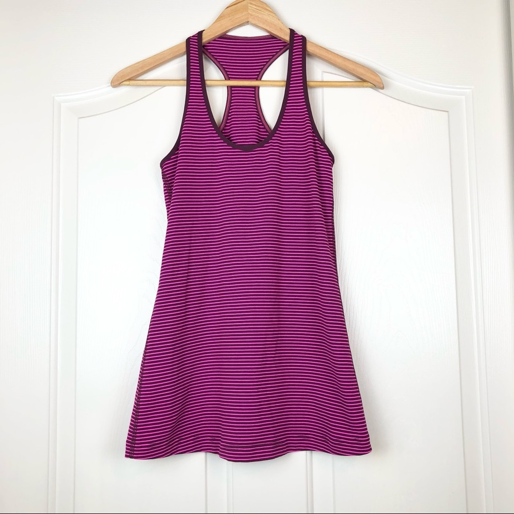 Lululemon Pink/Purple Striped Racerback Tank Top - Picture 1 of 10